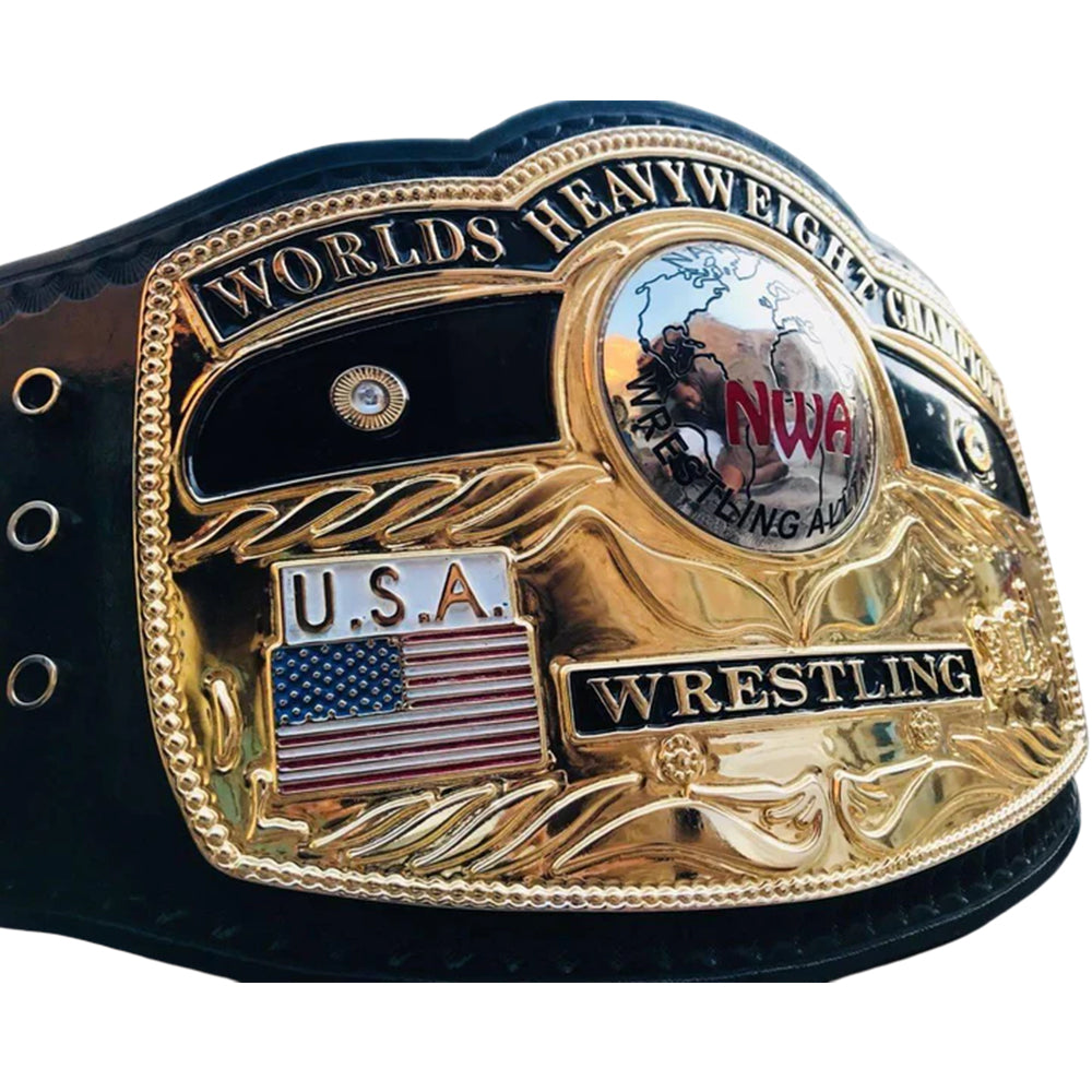 NWA DOMED GLOBE HEAVYWEIGHT 24K GOLD Championship Belt